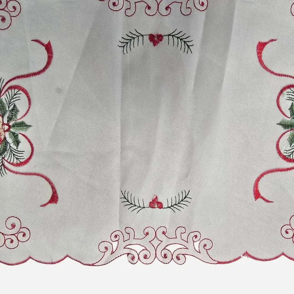 Vintage Christmas 1 placemat with red and green holly and bow design